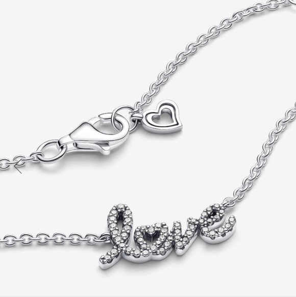 Pandora Sparkling Handwritten Love Collier Necklace - Picture 10 of 10